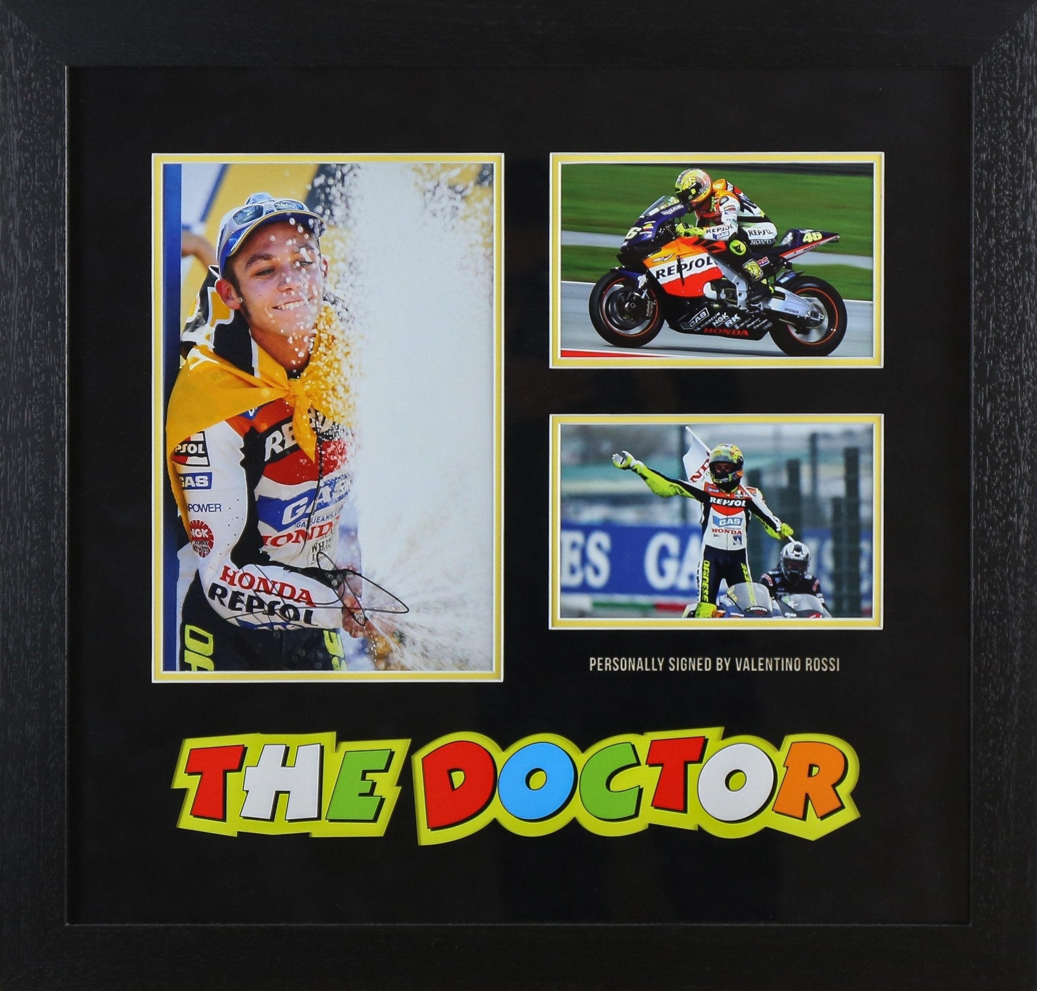 Valentino Rossi Signed 12x8 Photograph Framed Display - Memorabilia Framers Shop
